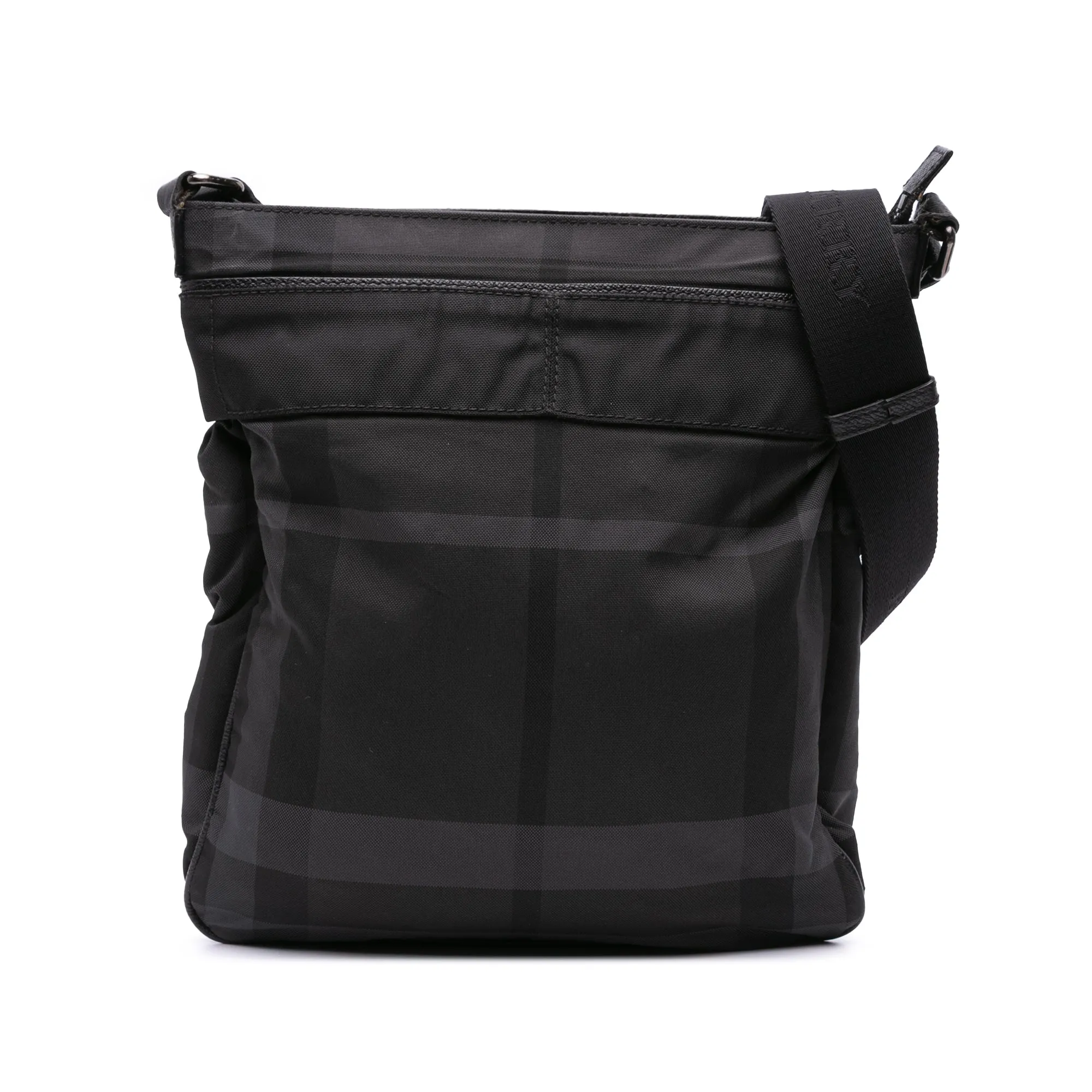 Black Burberry Tonal Check Canvas Crossbody