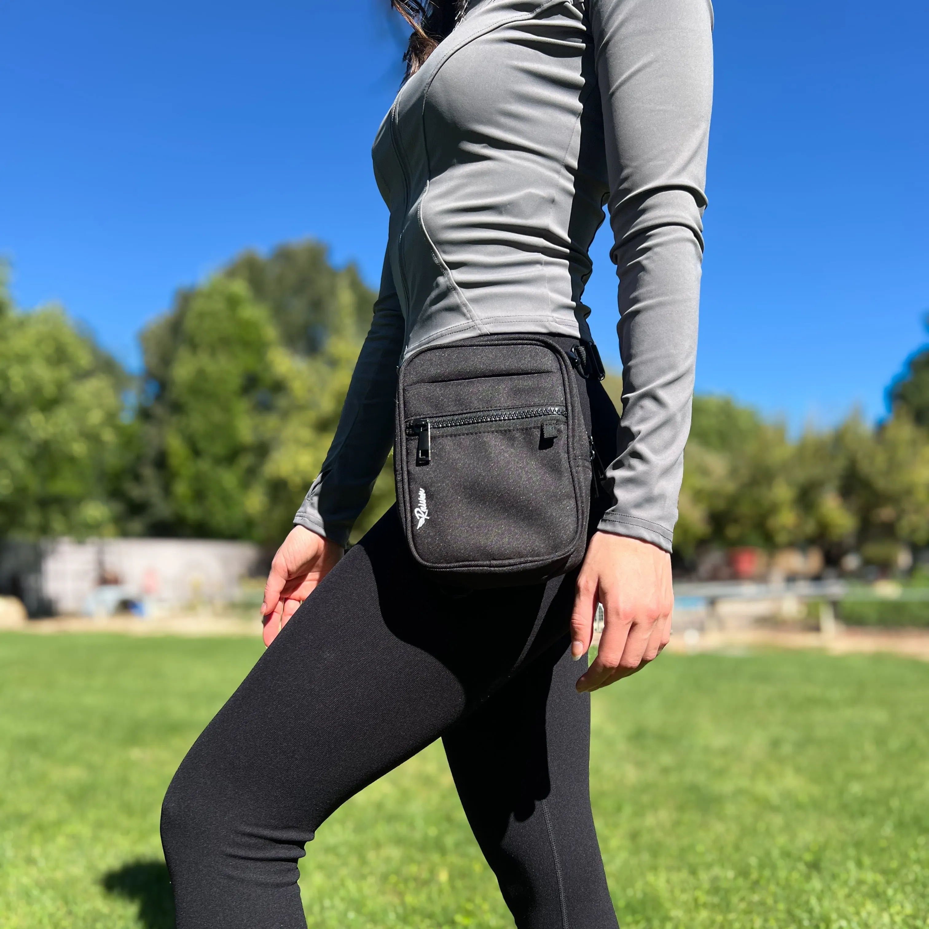 Black Crossbody Bag With Tumbler Belt