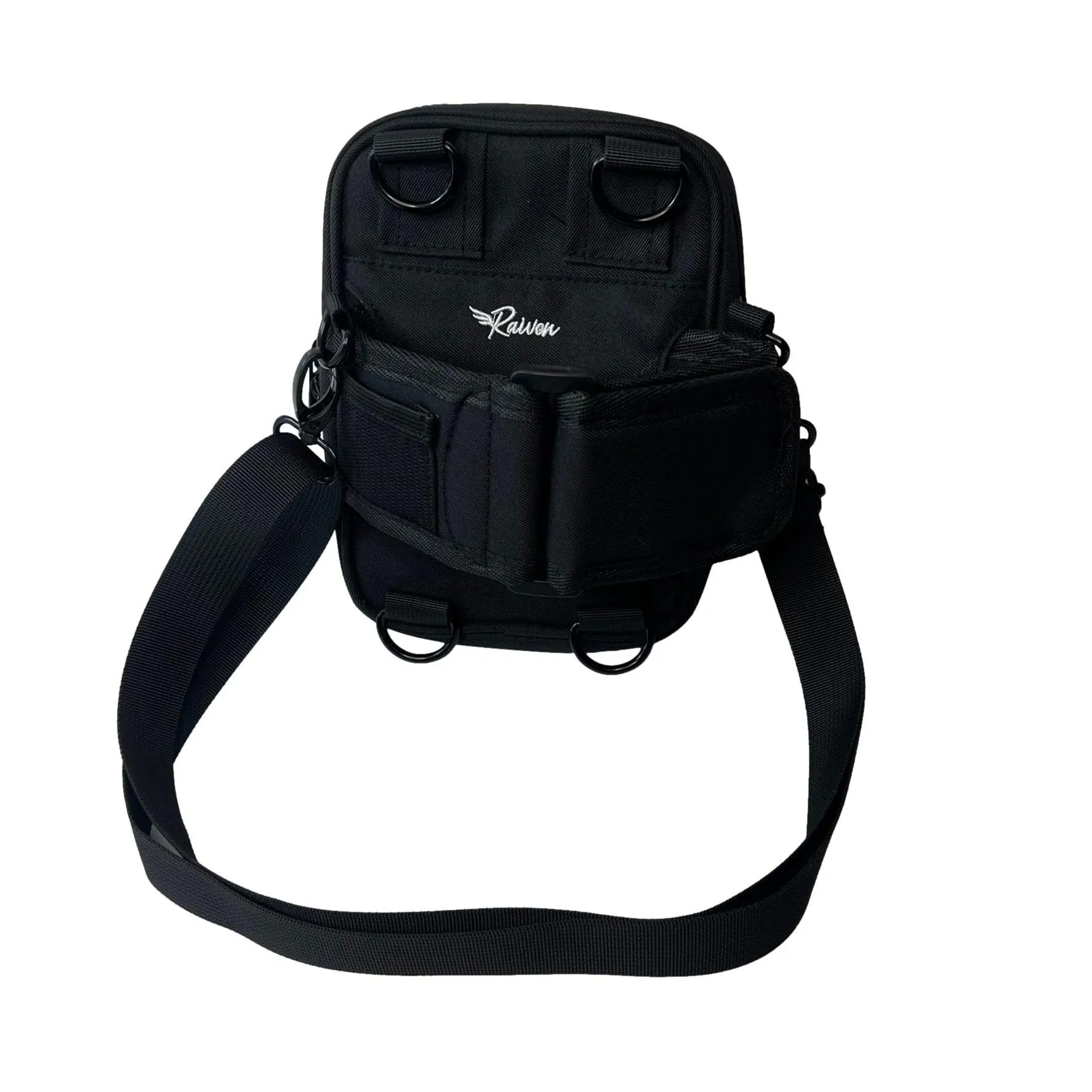 Black Crossbody Bag With Tumbler Belt