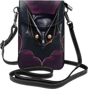 Black Ghost Bat Women'S Crossbody Bag, Zipper Phone Wallet, &Cute Purse, Shoulder Bag, Detachable Shoulder Strap