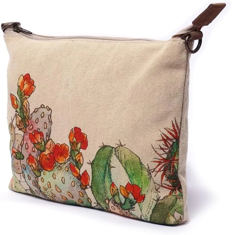 Blooming Cacti - Wristlet Wallets for Women, Crossbody Sling Bags, Tote Bag, Book Bag, 100% Cotton Canvas