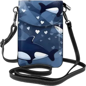 Blue Killer Whale Women'S Crossbody Bag, Zipper Phone Wallet, Cute Purse, Shoulder Bag, Detachable Shoulder Strap