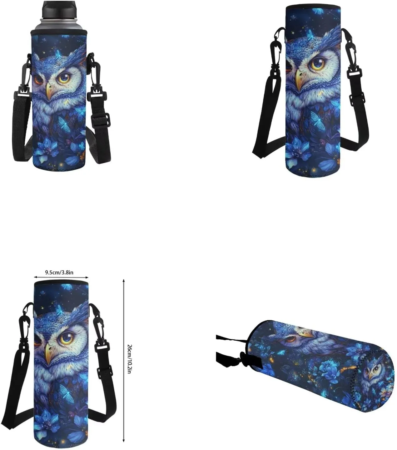 Blue Owl Kids School Backpack with Lunch Box Bag Girls 10-12 Lightweight Tote Bag with Water Bottle Pocket Pencil Pouch for School Picnic Vacation Travel Birthday Gifts for Students