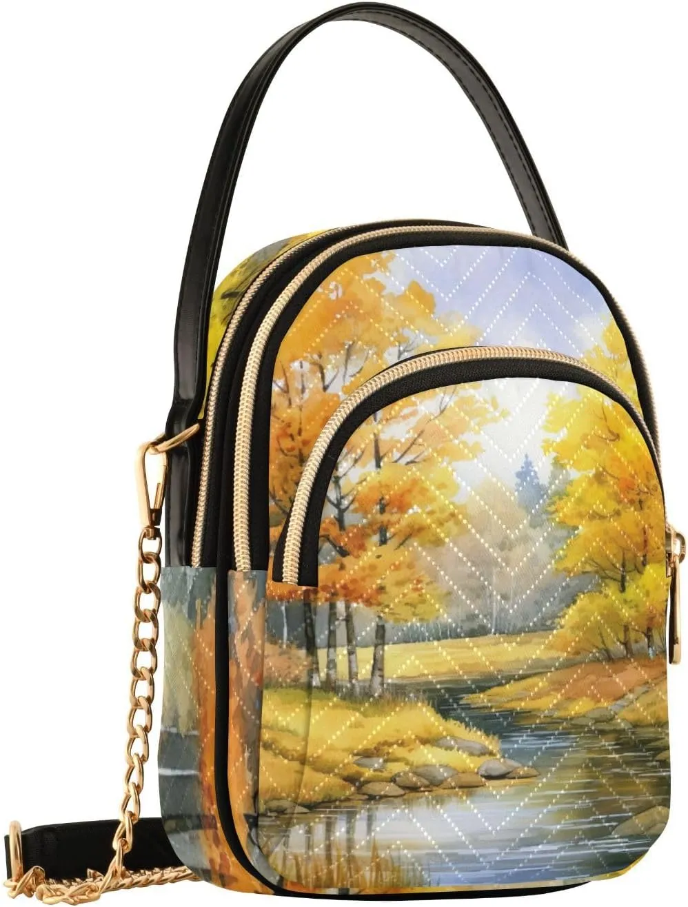 Blue Snowflakes over a Snowy Space Womens Crossbody Bags, Small Crossbody Bag with Strap, Comfortable Crossbody Bags