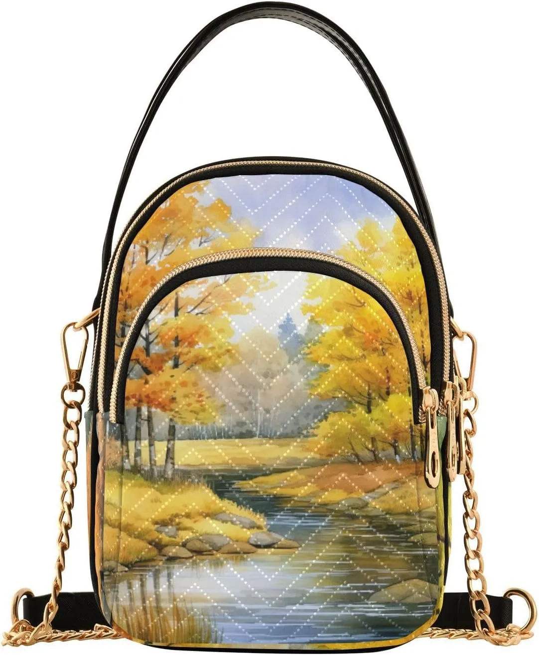 Blue Snowflakes over a Snowy Space Womens Crossbody Bags, Small Crossbody Bag with Strap, Comfortable Crossbody Bags