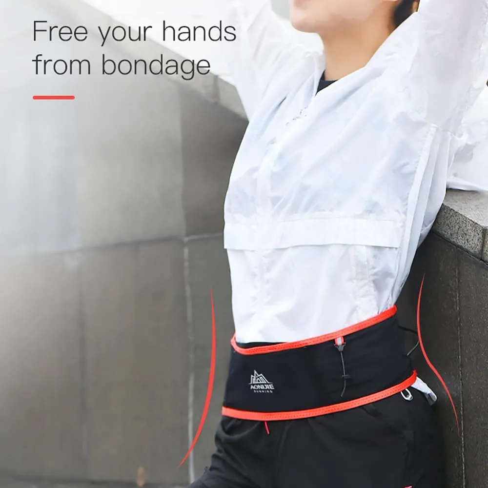 BlueField Slim Running Waist Hydration Belt Running Fanny Pack,with 250ml Soft Water Bottle Flask Phone Holder for Trailing Running Climbing Jogging Cycling (Black with 250ML,LXL)