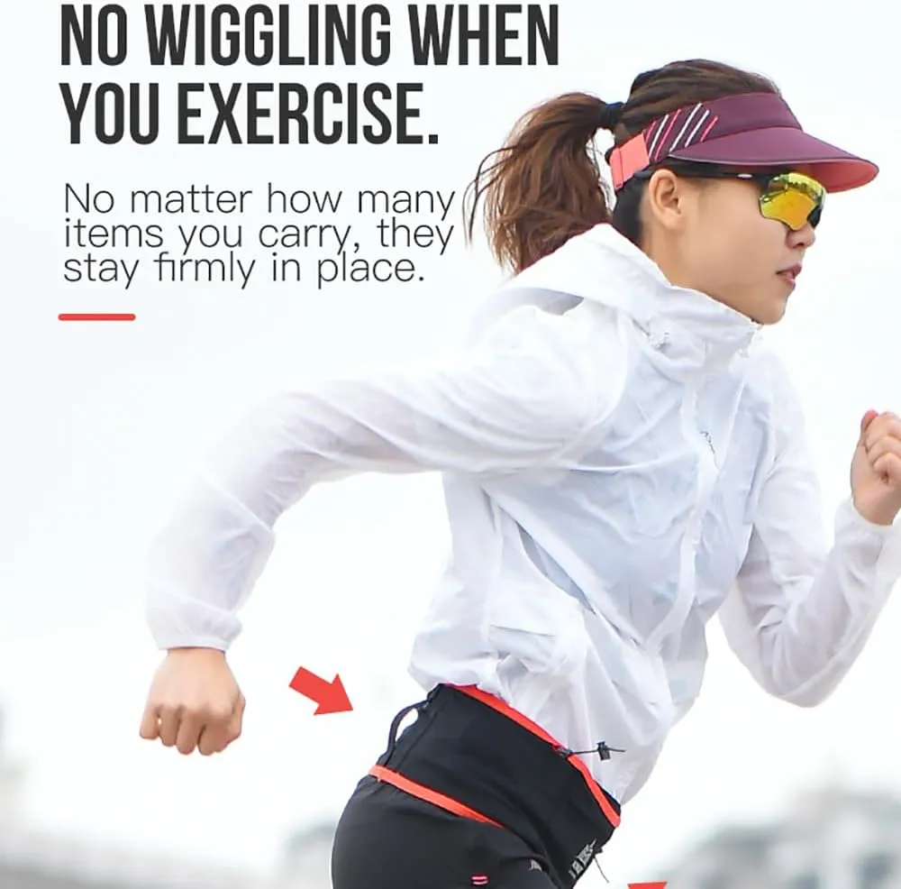BlueField Slim Running Waist Hydration Belt Running Fanny Pack,with 250ml Soft Water Bottle Flask Phone Holder for Trailing Running Climbing Jogging Cycling (Black with 250ML,LXL)