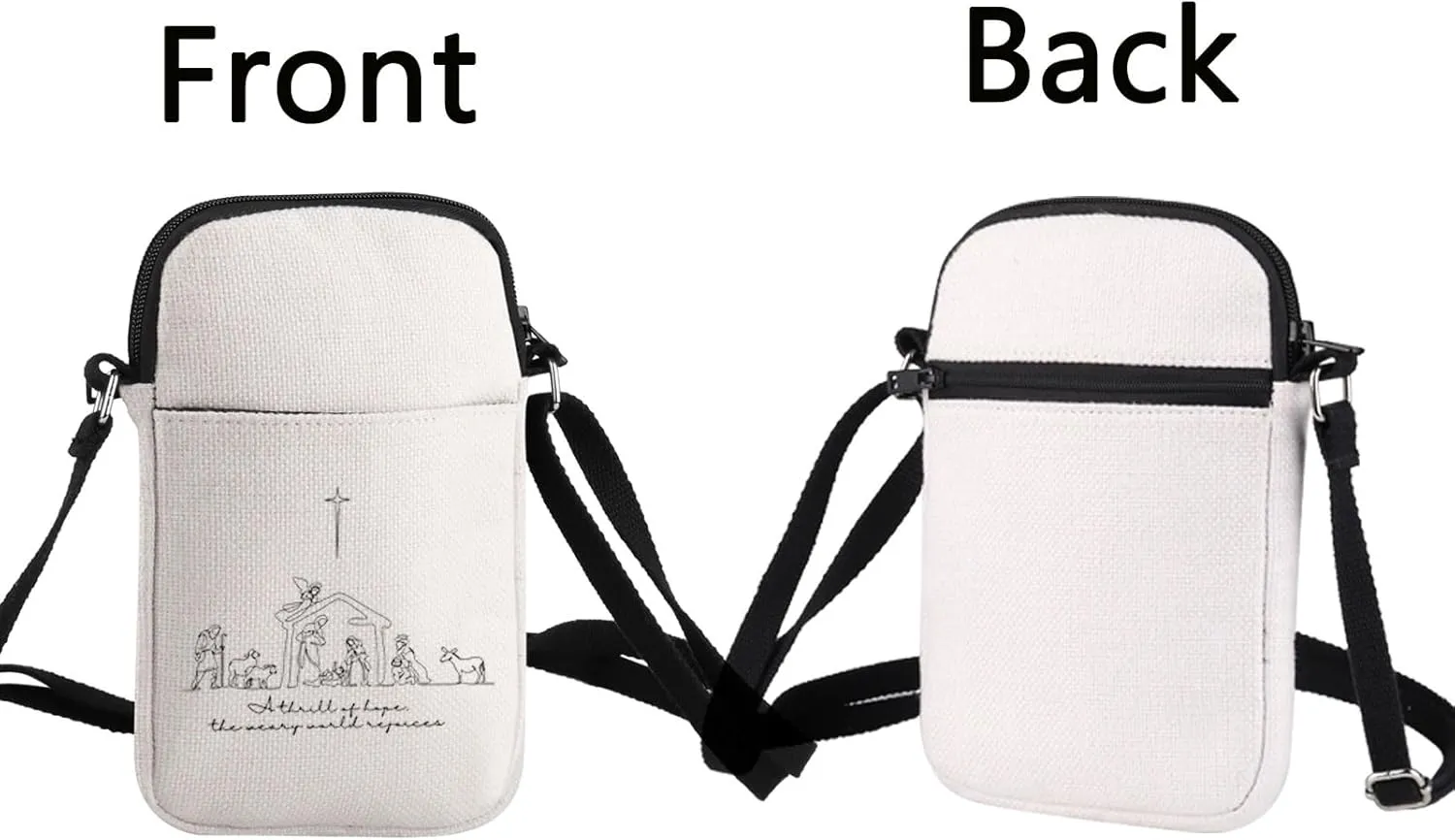 BLUPARK A Thrill Of Hope The Weary World Rejoices Crossbody Bag Christian Christmas Gift Nativity Scene Handbag Jesus Gift