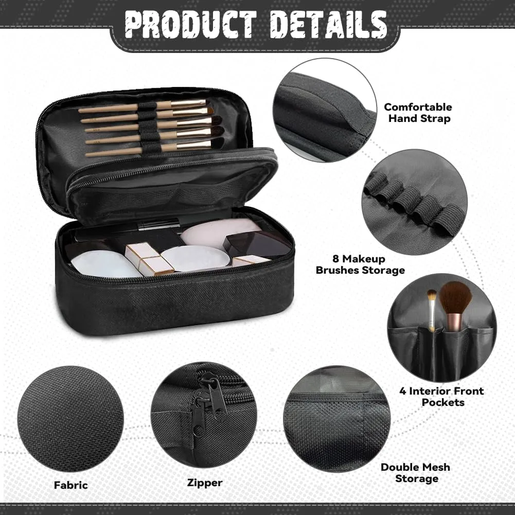 Boho Mandala Travel Makeup Bag for Women Double Layer Makeup Cosmetic Case with Handle for Cosmetics Brushes Toiletry