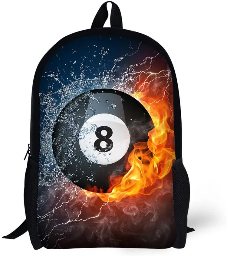 Book Bags for Kids 17 Inch Combustion Pattern School Bags (Billiards)