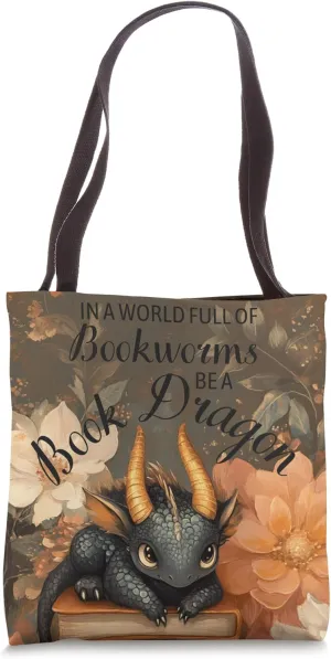 Book Dragon Reading Quote Tote Bag