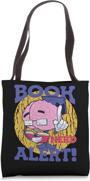 Book Nerd Alert Brain Reader Bookworm World Book Day Tote Bag