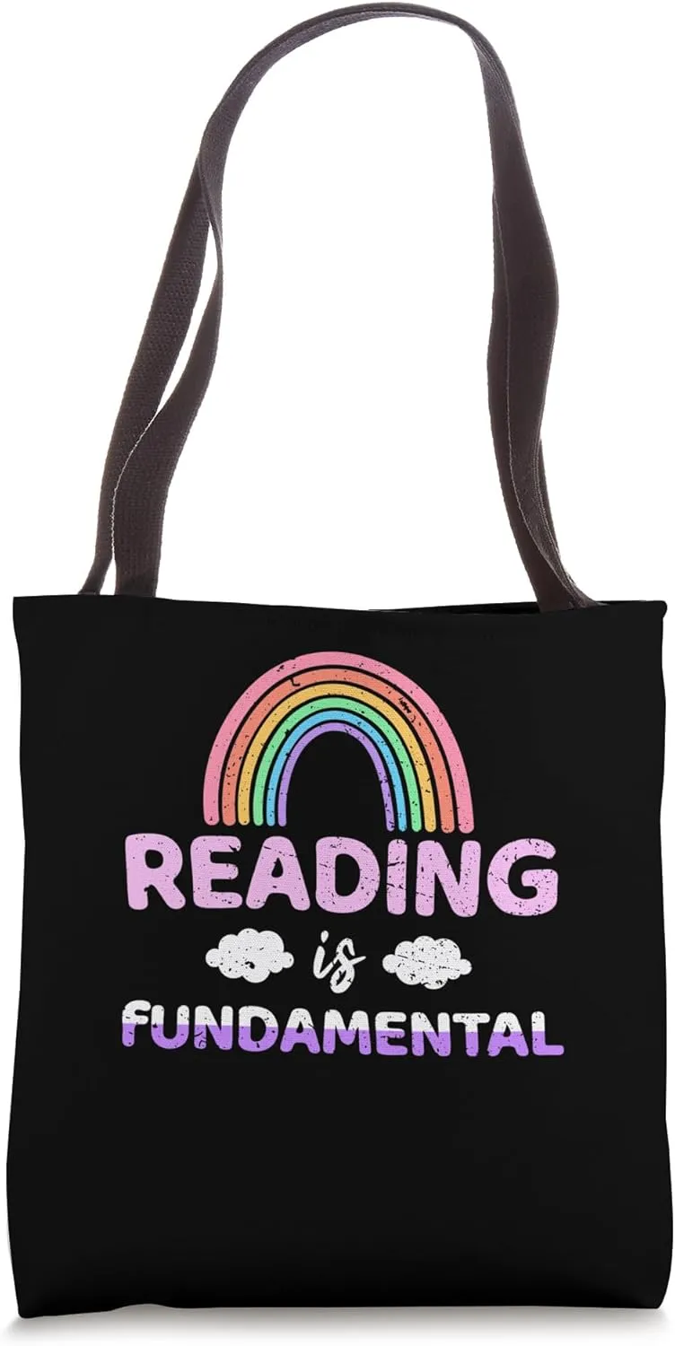 Bookish Reading Is Fundamental Rainbow Bookworm Lovers Geek Tote Bag