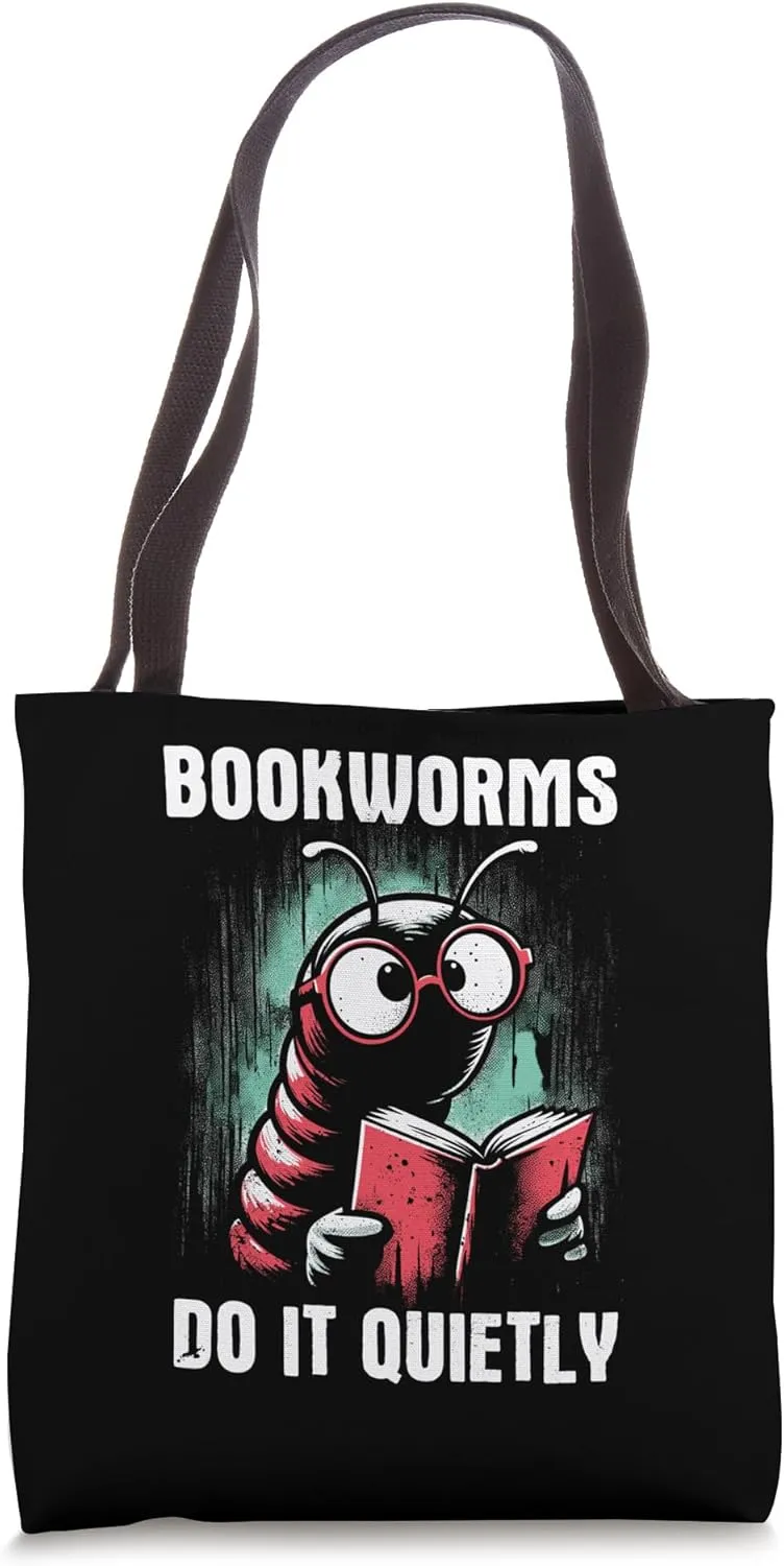 Bookworms Do It Quietly - Funny Saying Reading Books Lover Tote Bag