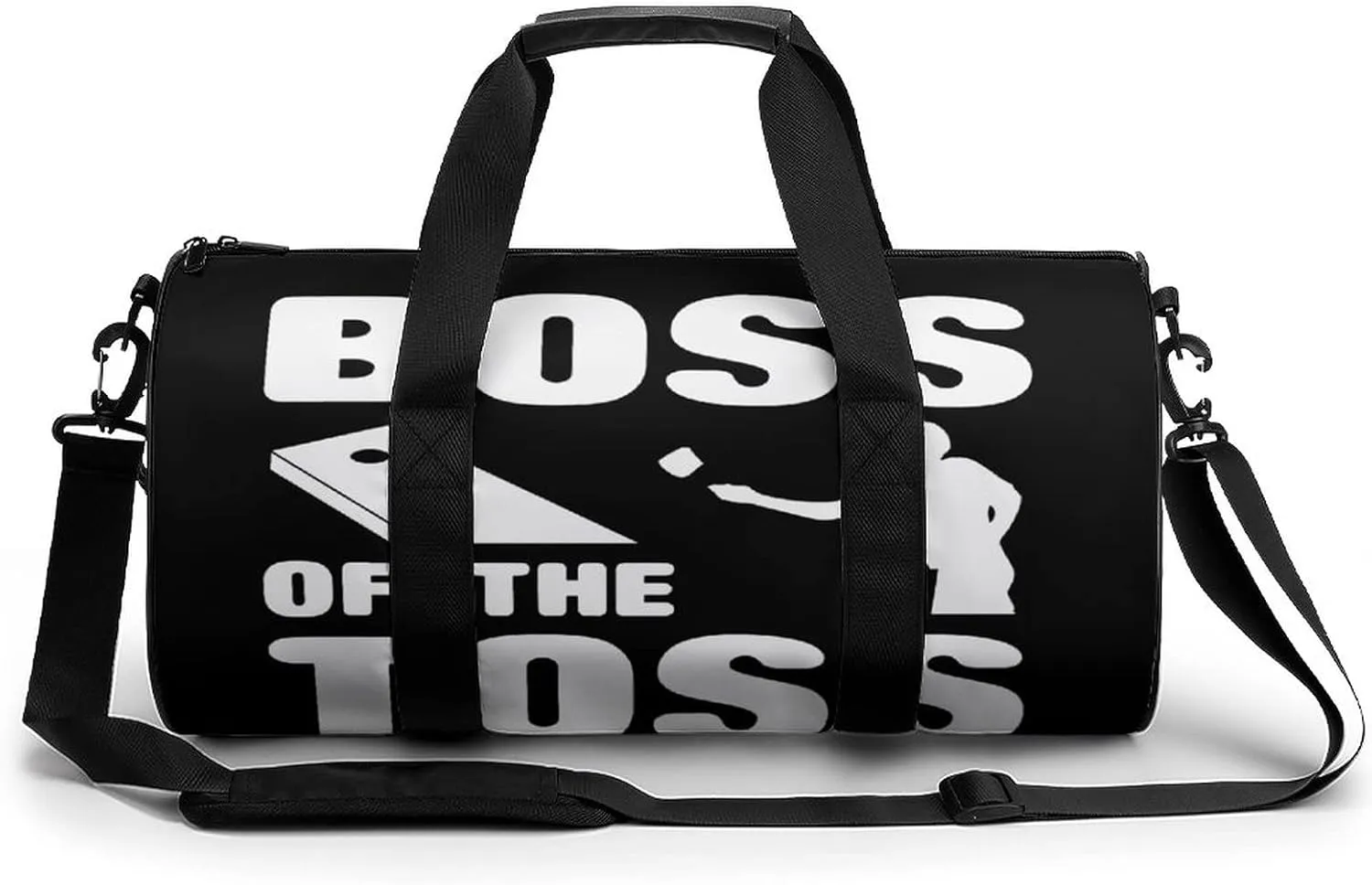 Boss of The Toss Cornhole Duffel Bag Lightweight Cylindrical Travel Gym Tote Bags With Shoulder Strap For Sports Workout Yoga