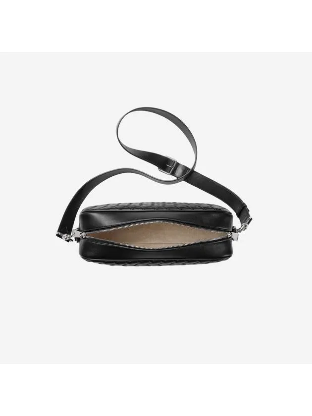 Bottega Veneta Intrecciato Camera Medium Cross Bag Black