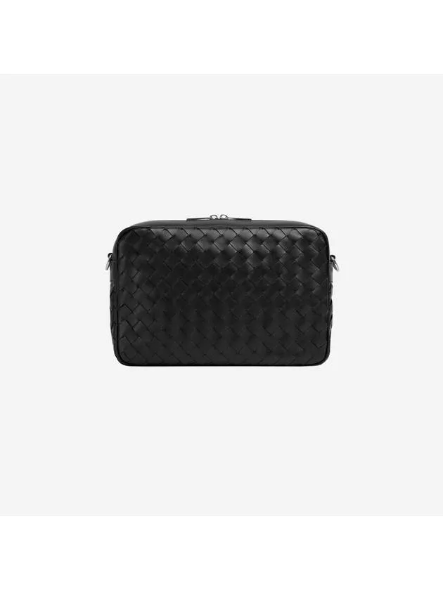 Bottega Veneta Intrecciato Camera Medium Cross Bag Black