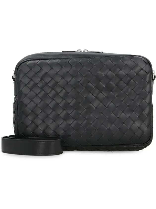 Bottega Veneta Intrecciato Camera Medium Cross Bag Black
