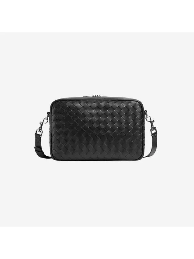 Bottega Veneta Intrecciato Camera Medium Cross Bag Black