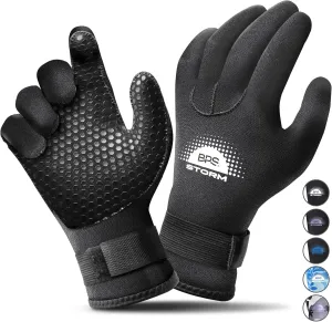 BPS Neoprene Gloves 3mm 5mm Five Finger - for Wetsuit Scuba Diving Gloves Snorkeling Kayaking Surfing Sailing Fishing Canoe Winter Any Water Sports Men Women