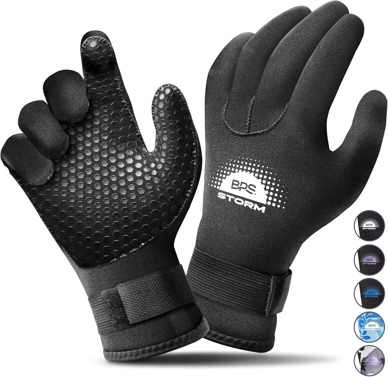 BPS Neoprene Gloves 3mm 5mm Five Finger - for Wetsuit Scuba Diving Gloves Snorkeling Kayaking Surfing Sailing Fishing Canoe Winter Any Water Sports Men Women