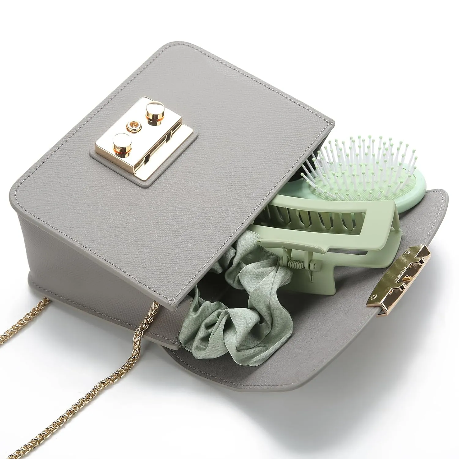 Bridesmaid Proposal Gifts: Mini Dry and Wet Travel Detangling Brush Set for Wedding Party Favors (Sage Green)