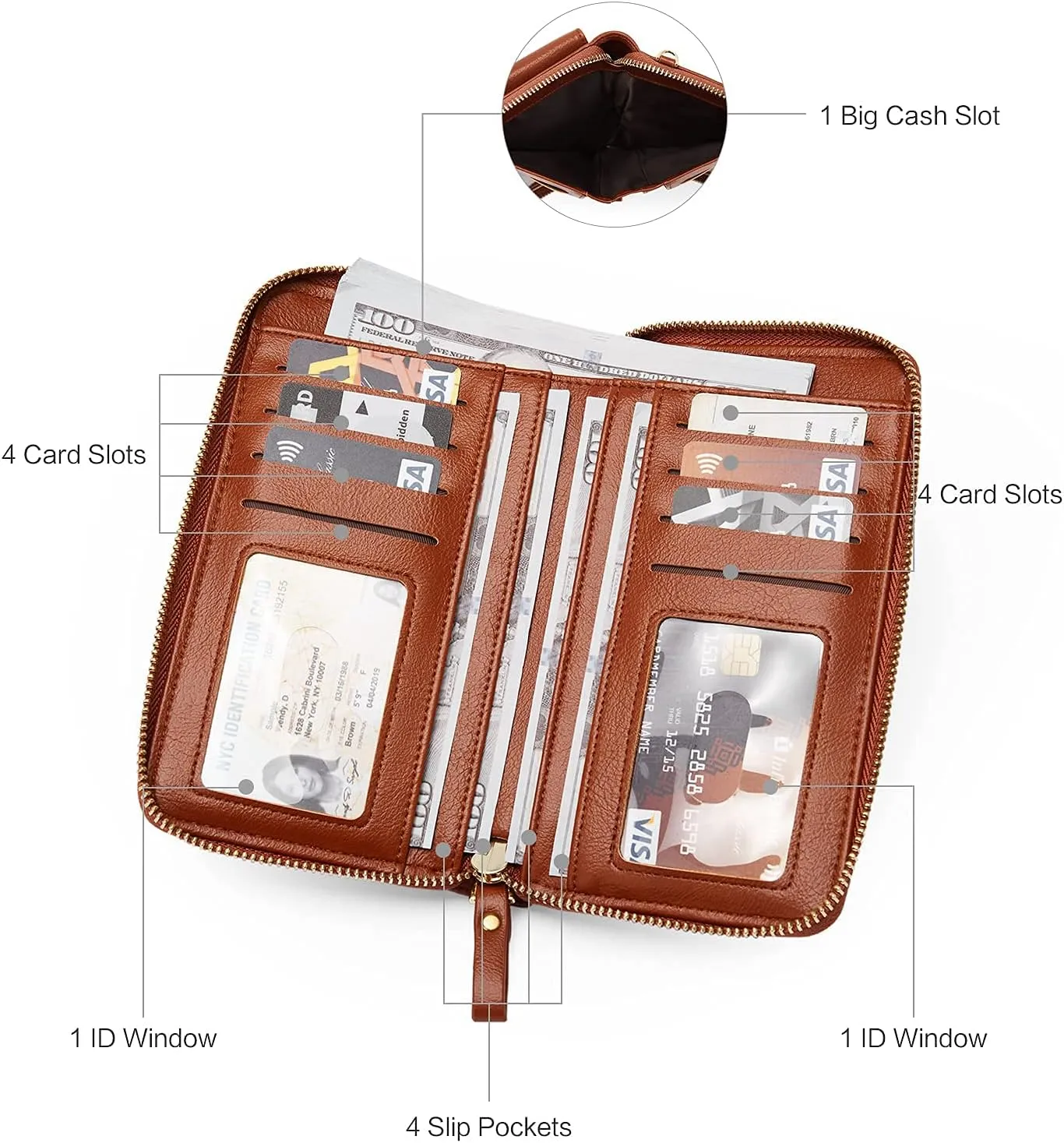 BROMEN Small Cell Phone Purse Crossbody Bags for Women Vegan Leather Wallet Purse with Credit Card Holder