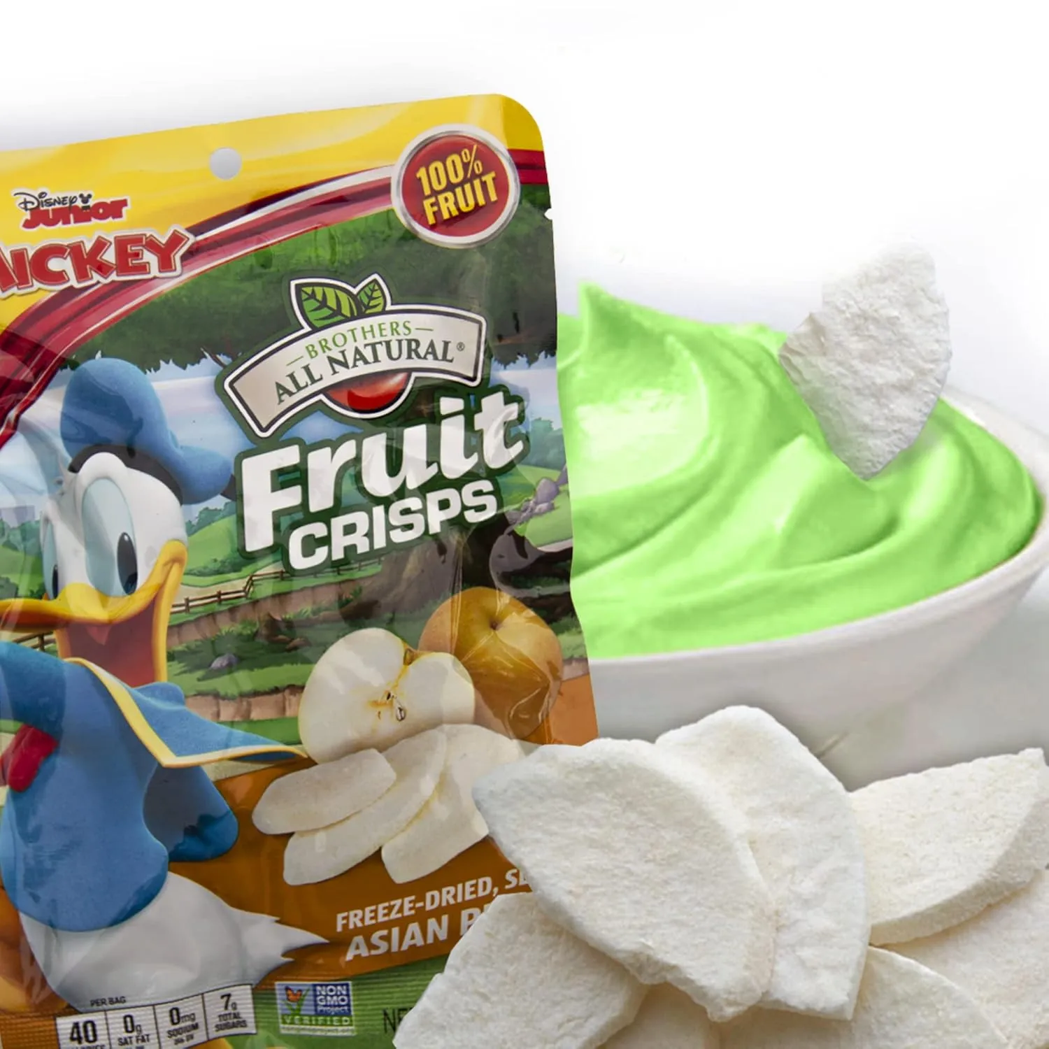 Brothers All Natural Disney Freeze Dried Fruit Crisps, Variety Pack, 12 Single Serve Bags, Fuji Apple, Asian Pear, Strawberry, Made with 100% Fruit, Gluten Free, Soy Free, Vegan, Heathy Snack
