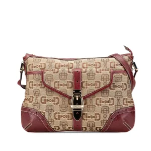 Brown Gucci Horsebit Canvas Crossbody