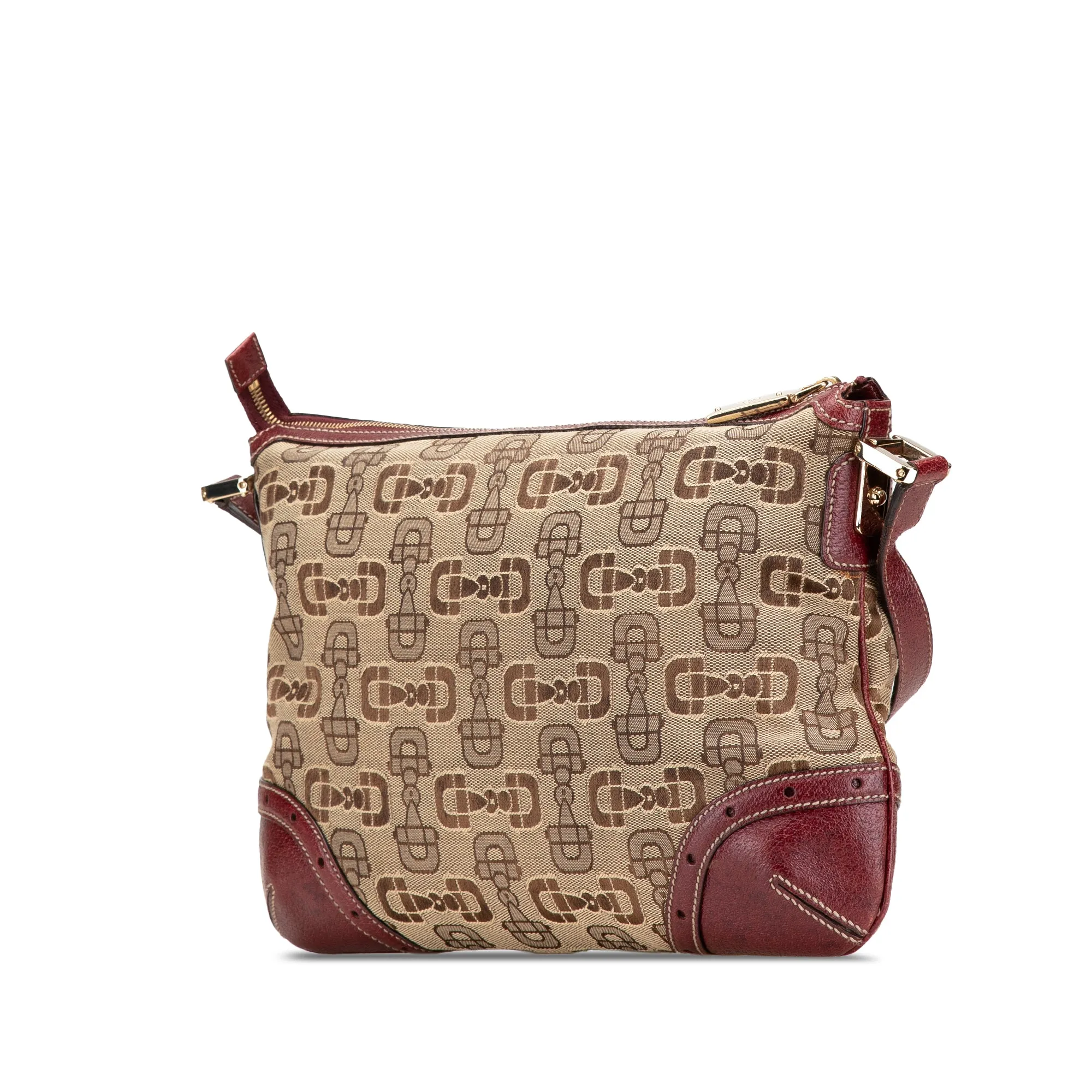 Brown Gucci Horsebit Canvas Crossbody