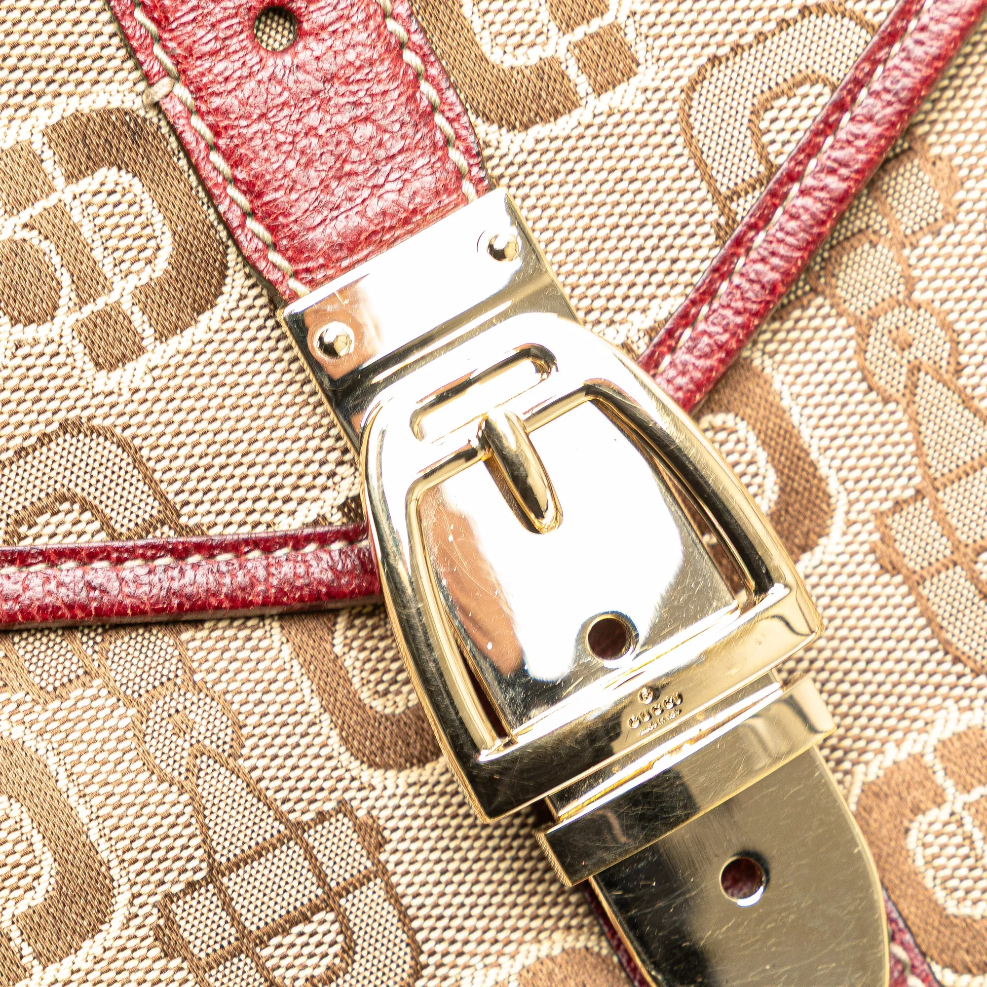 Brown Gucci Horsebit Canvas Crossbody