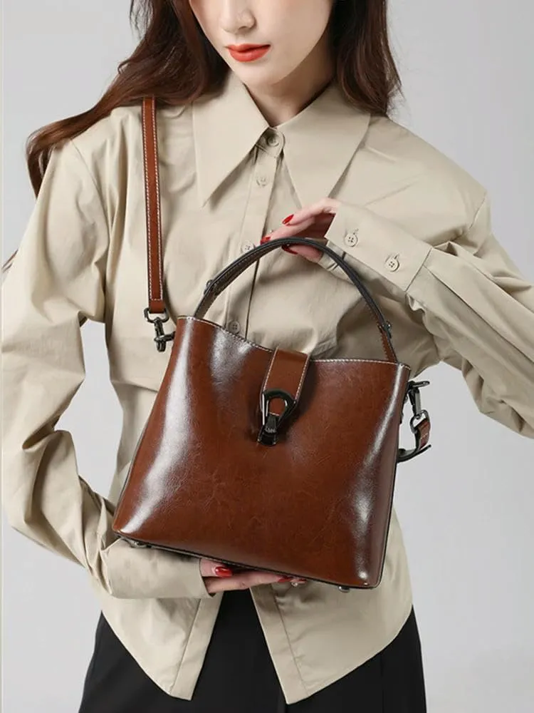 Bucket Small Shoulder Crossbody Bag Women's Bag Wide Shoulder Strap Women's Handbag