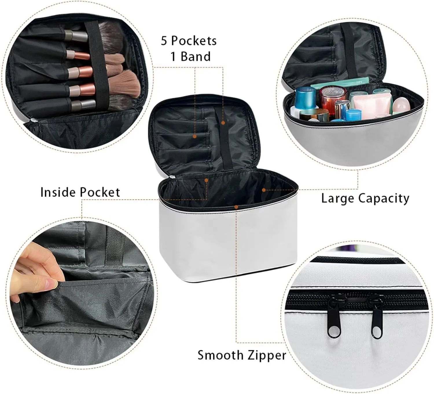 Butterfly Travel Toiletry Bag Large Chic Purple Pattern Print Travel Cosmetics Bags Black Womens Large Capacity Makeup Organizer for Outdoors