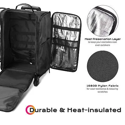 Byootique Soft Sided Rolling Makeup Train Case Cosmetic Organizer Travel Artists