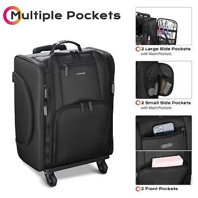 Byootique Soft Sided Rolling Makeup Train Case Cosmetic Organizer Travel Artists