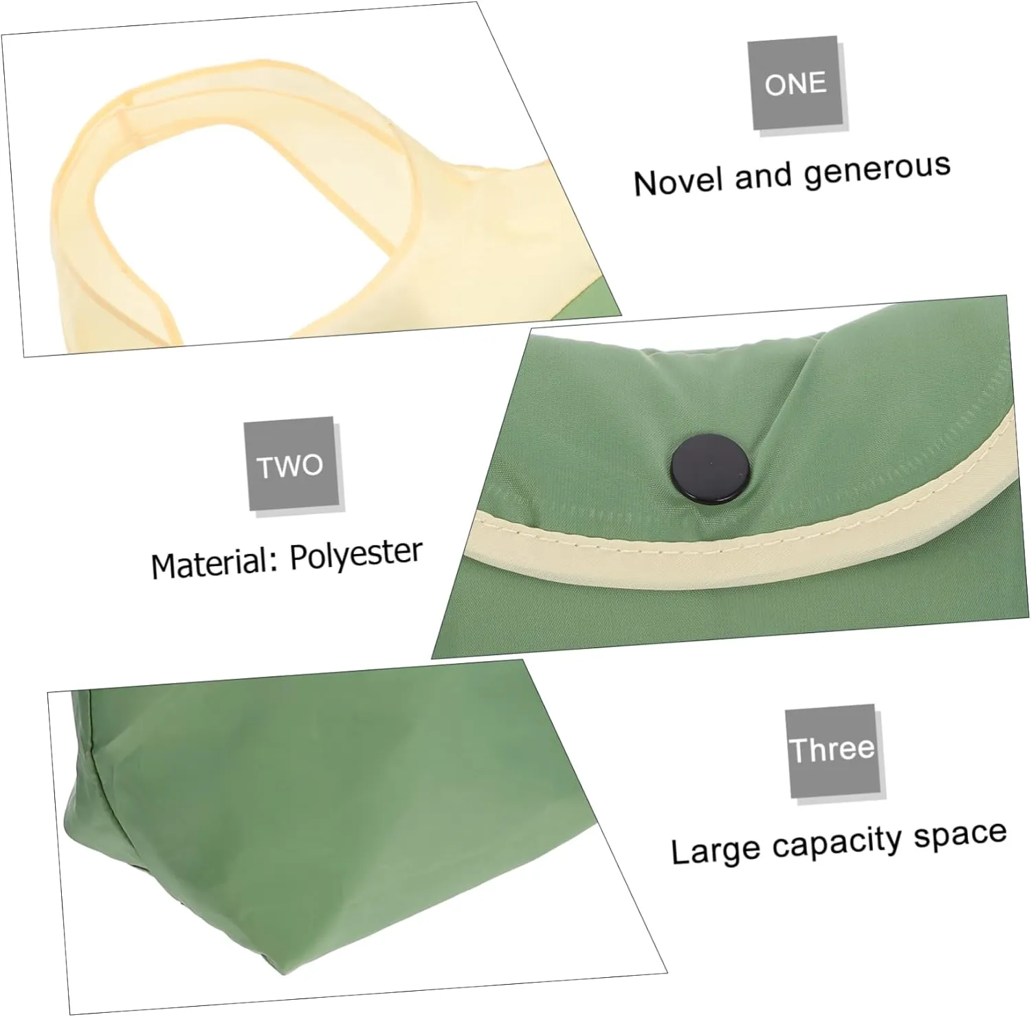 Cabilock Portable Reusable Grocery Tote Bag Lightweight Storage Bag with Attached Pouch for Shopping Travel and