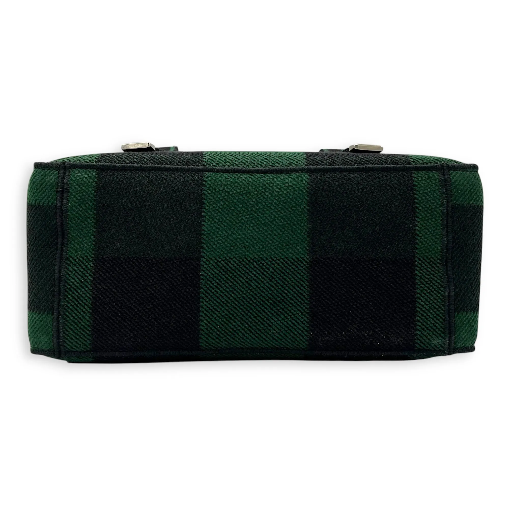 Camp Crossbody Bag Green in Canvas, Silver hardware