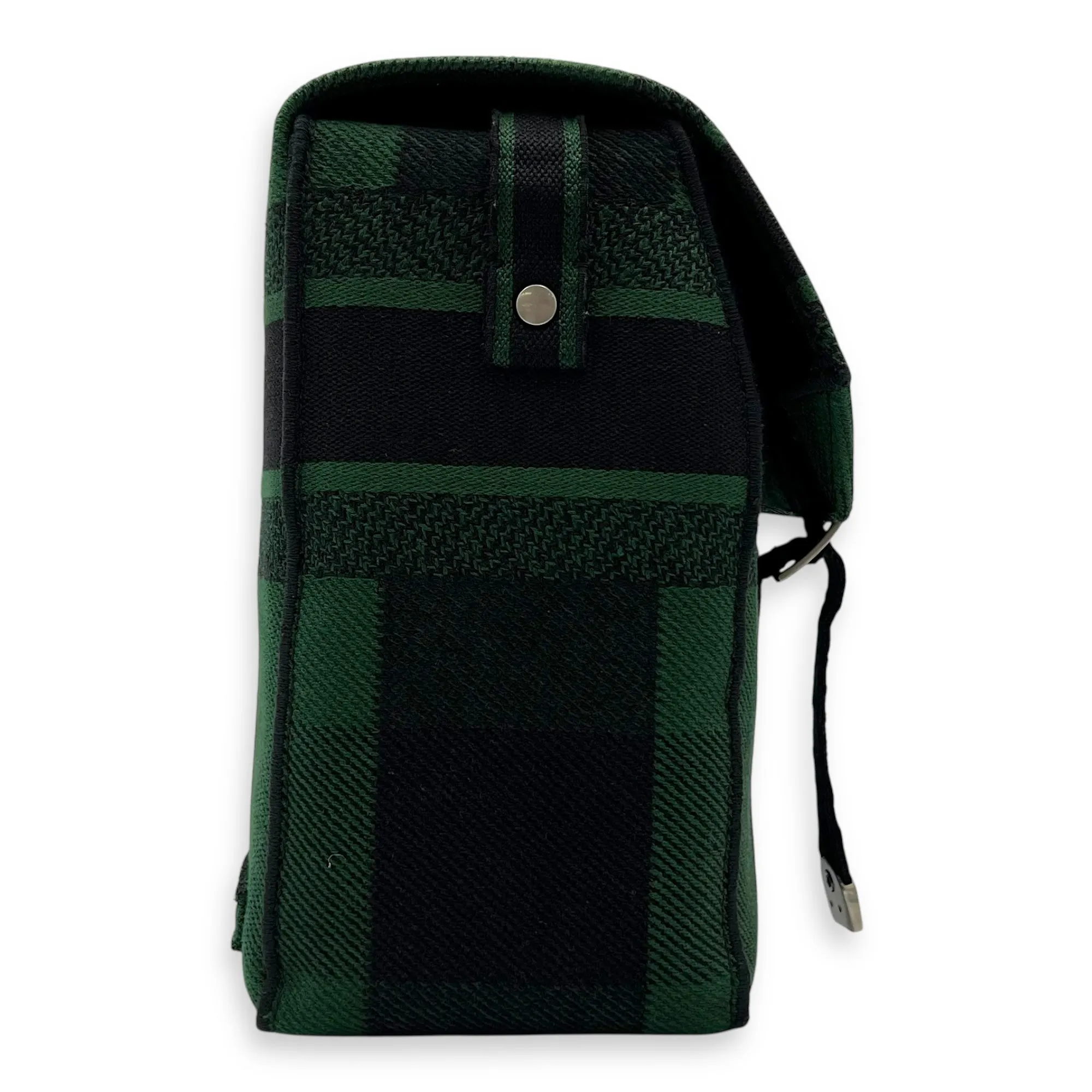 Camp Crossbody Bag Green in Canvas, Silver hardware
