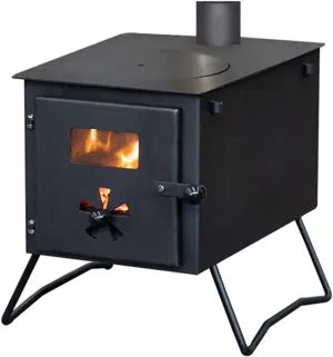 Camping Wood Stove, Portable Wood Burning Stove with Chimney Pipes for Outdoor Cooking and Heating