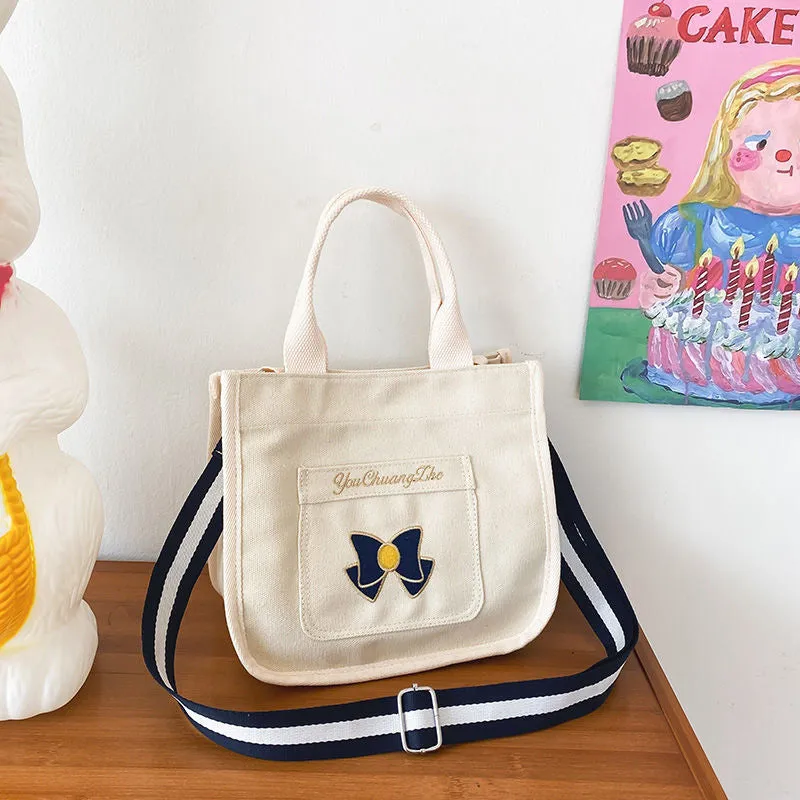Canvas Bow Crossbody Bag