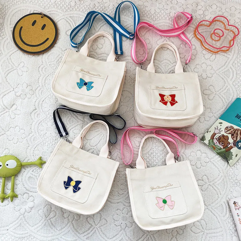 Canvas Bow Crossbody Bag