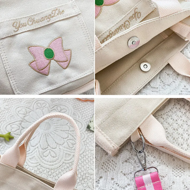 Canvas Bow Crossbody Bag