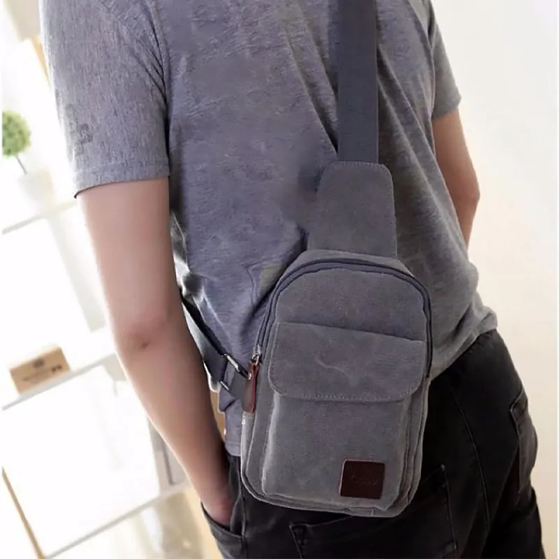 Canvas Crossbody Chest Bag