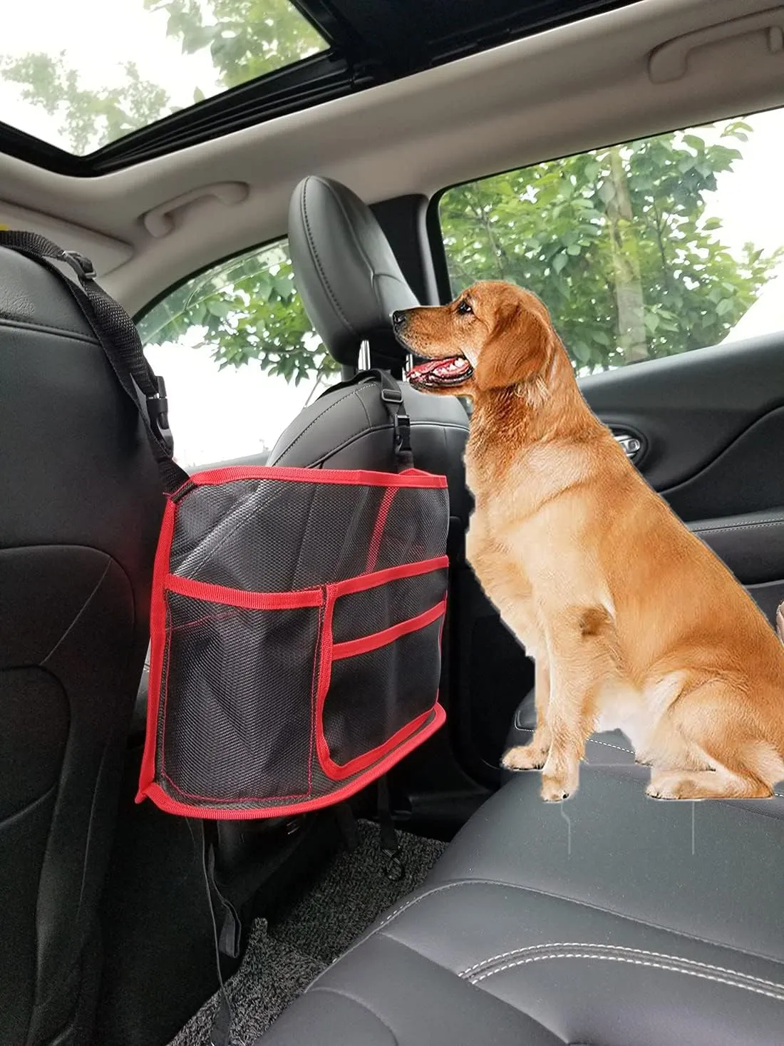 Car Net Pocket Handbag Holder, Driver Storage Netting Pouch, Car Net Pocket for Purses and Bags Front Seat, Handbag Holder for Car, Handbag Holder Pocket Seat Storage Mesh Organizer (Upgrade-Black)