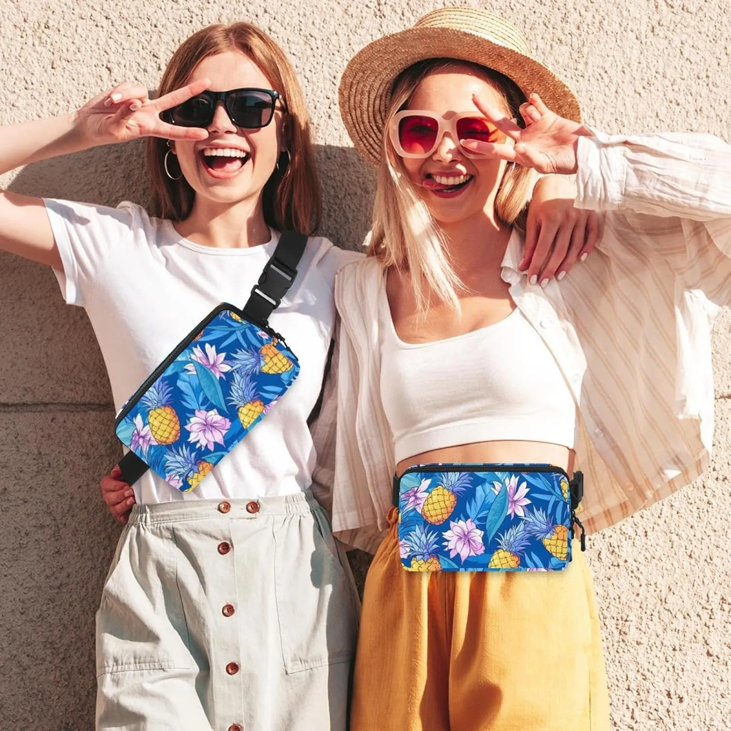 Cartoon Pineapple Pattern Belt Bag for Men and Women Fanny Pack,Belt Bag with Adjustable Strap,Fashion Crossbody Everywhere Belt Bag for Travel Outdoors Running Hiking