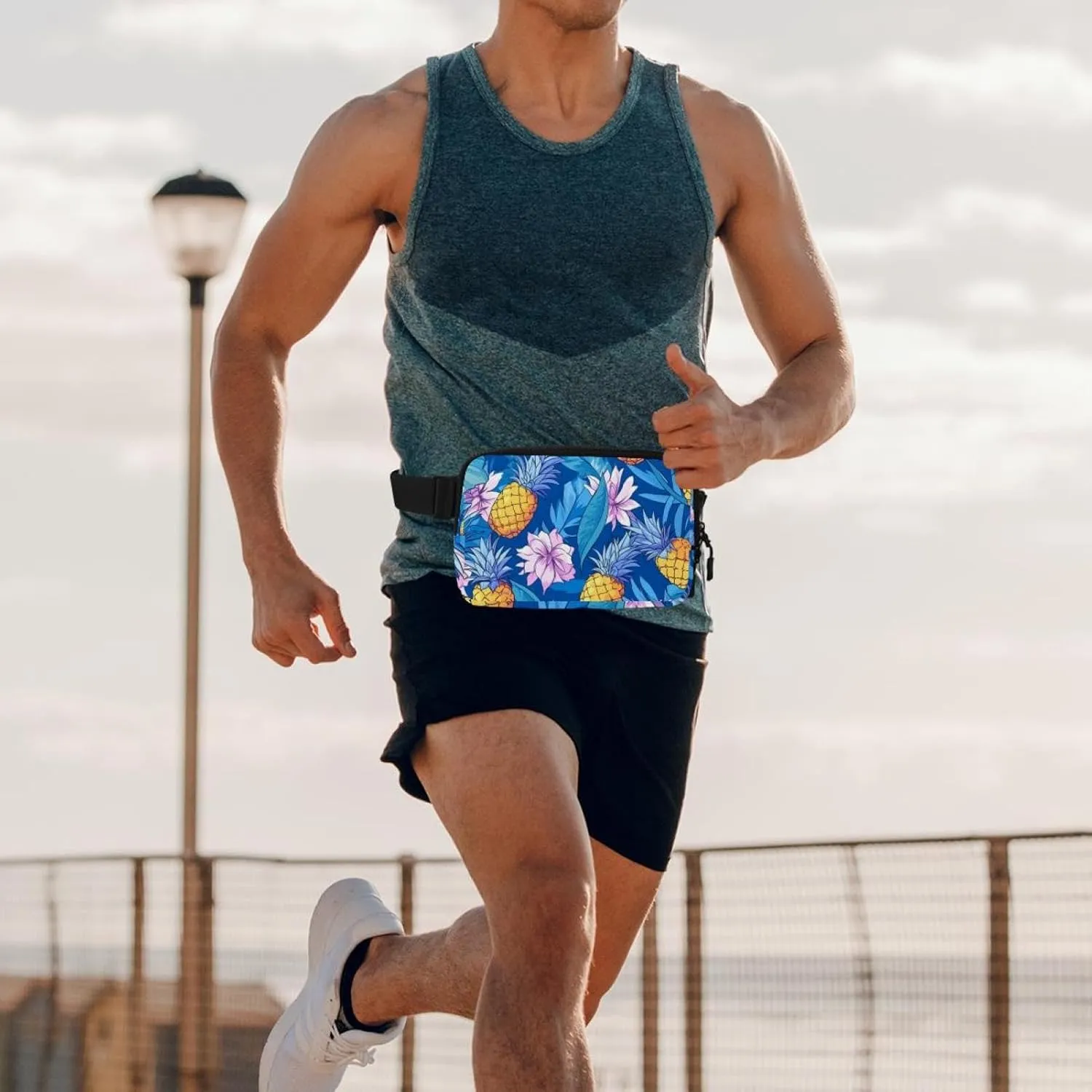 Cartoon Pineapple Pattern Belt Bag for Men and Women Fanny Pack,Belt Bag with Adjustable Strap,Fashion Crossbody Everywhere Belt Bag for Travel Outdoors Running Hiking