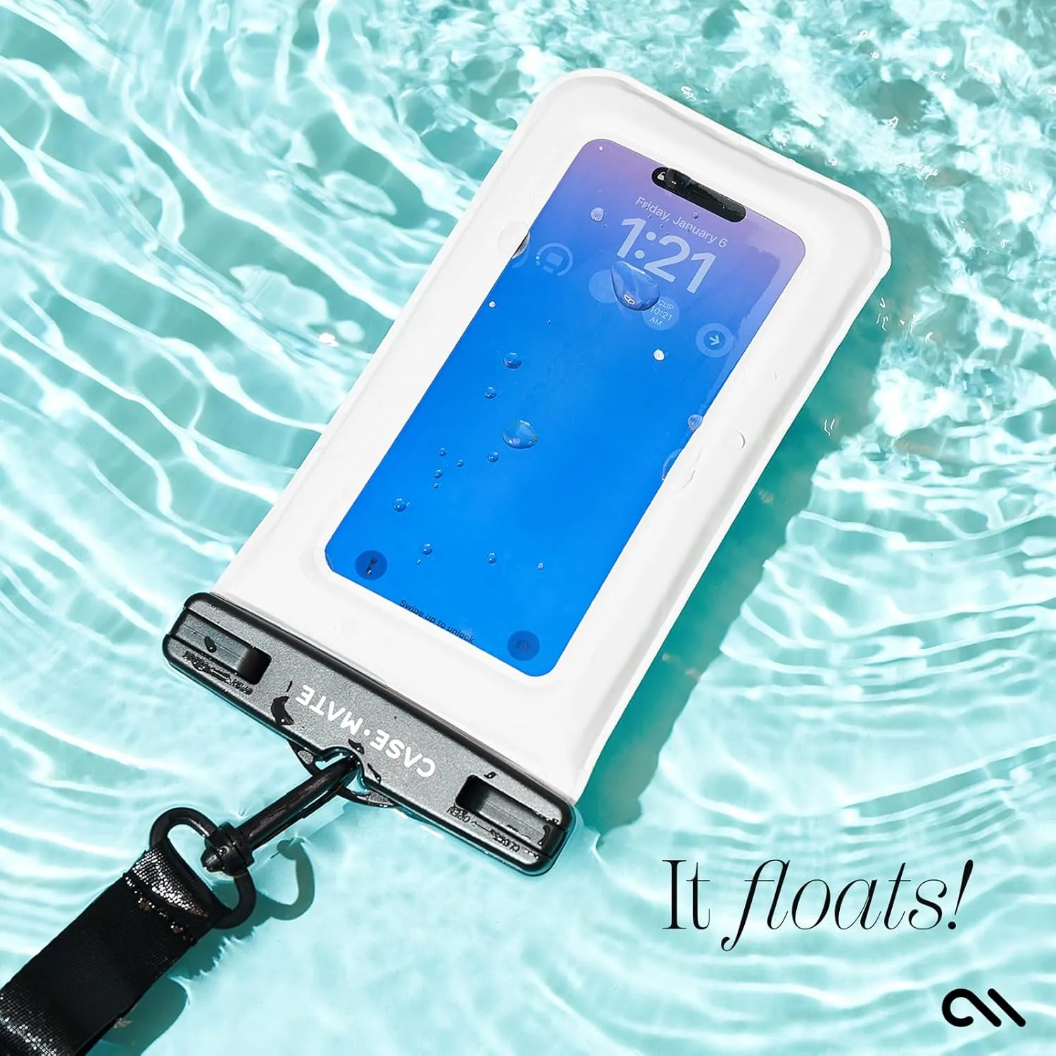 Case-Mate 2 Pack IP68 Waterproof Phone Pouch - Floating Waterproof Phone Case w/Crossbody Lanyard - Beach Cruise Ship Travel Essentials - Compatible w/All Devices, Touchscreen Friendly - Sand Dollar