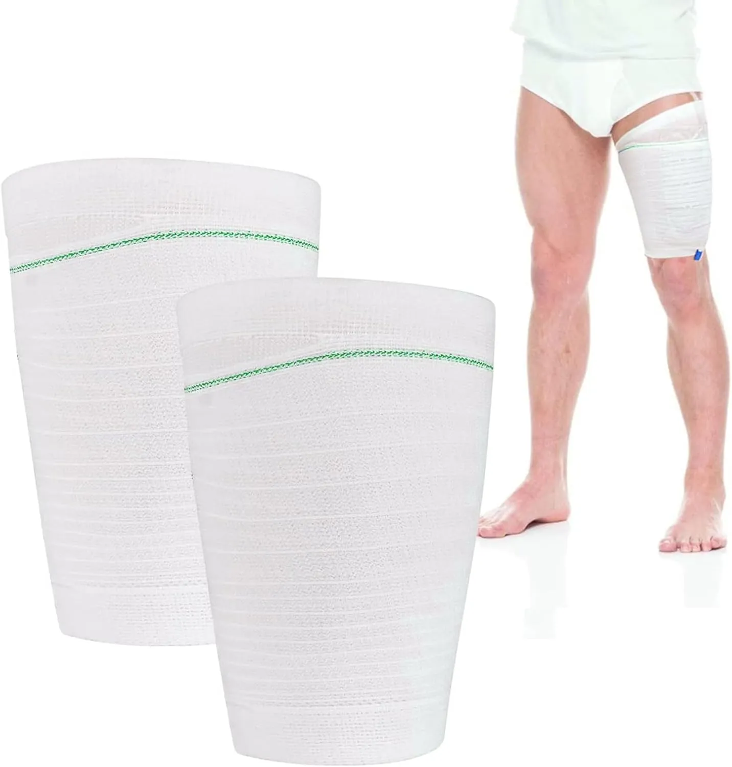 Catheter Leg Bag Holder 2 Count Fabric Catheter Sleeves Urine Leg Bag Holder - Urinary Drainage Bag Stay in Place Urine Bags for Legs Foley Catheter Bag Holder Strap for Men or Women Wheelchairs (XL)