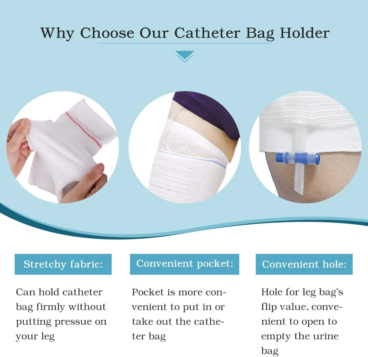 Catheter Leg Bag Holder 2 Count Fabric Catheter Sleeves Urine Leg Bag Holder - Urinary Drainage Bag Stay in Place Urine Bags for Legs Foley Catheter Bag Holder Strap for Men or Women Wheelchairs (XL)