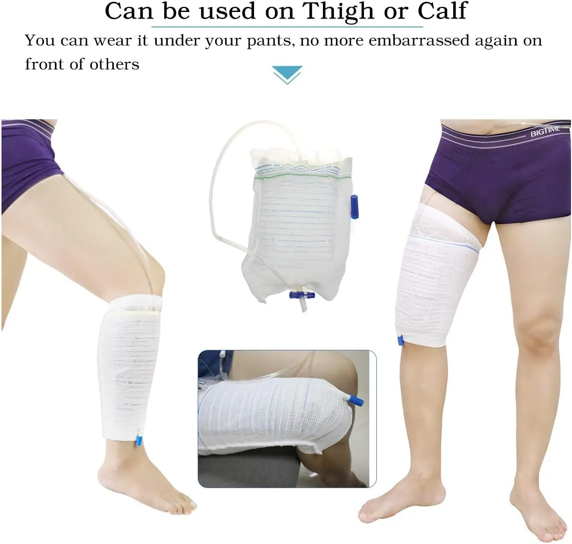 Catheter Leg Bag Holder 2 Count Fabric Catheter Sleeves Urine Leg Bag Holder - Urinary Drainage Bag Stay in Place Urine Bags for Legs Foley Catheter Bag Holder Strap for Men or Women Wheelchairs (XL)